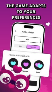 Screenshot of the different orientations in this adult truth and dare